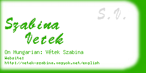 szabina vetek business card