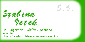 szabina vetek business card